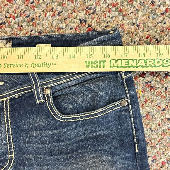 BKE Harper Blue Medium Wash Stretch Mid-Rise Cropped Cuffed Jeans Size 31 (US L) - Picture 12 of 15